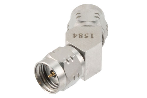RF Adapter, 45 Degree Angle 1.85mm Male to 1.85mm Male 67GHz VSWR 1.35