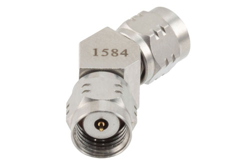 RF Adapter, 45 Degree Angle 1.85mm Male to 1.85mm Male 67GHz VSWR 1.35