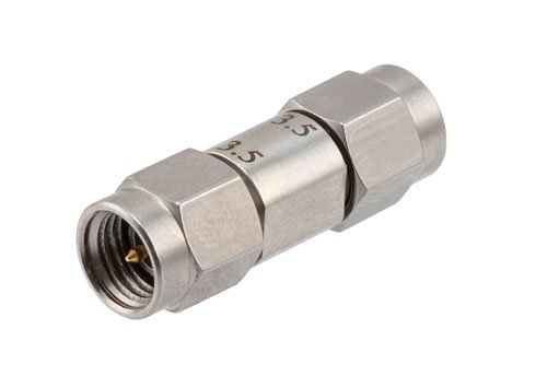 3.5mm Male to 3.5mm Male Adapter, Stainless Steel, Engineering Grade