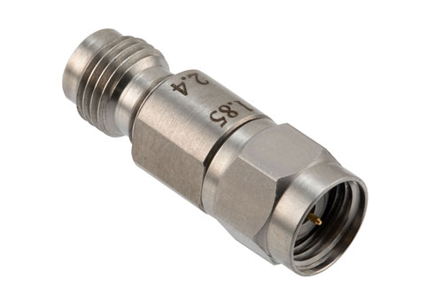 1.85mm Male to 2.4mm Female Adapter, Stainless Steel, Engineering Grade