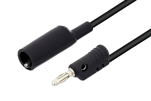 Banana Plug to Alligator Clip Cable 48 Inch Length Using Black Wire
