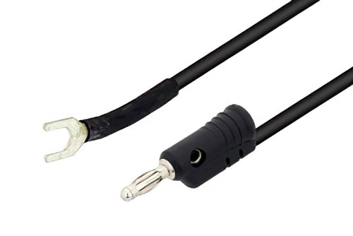 Banana Plug to Spade Lug Cable 48 Inch Length Using Black Wire