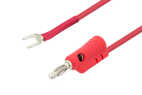 Banana Plug to Spade Lug Cable 60 Inch Length Using Red Wire