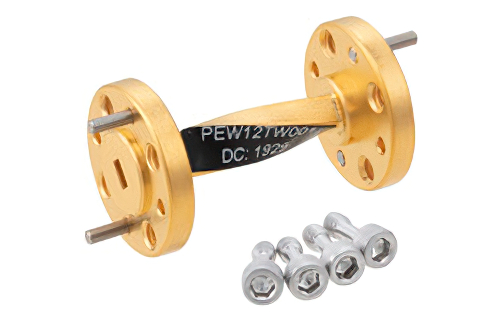 WR-12 90 Degree Right-hand Waveguide Twist with a UG-387/U-Mod Flange Operating from 60 GHz to 90 GHz