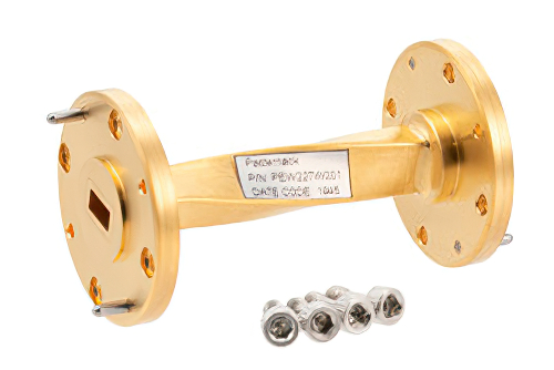WR-22 90 Degree Waveguide Twist with a UG-383/U Flange Operating from 33 GHz to 50 GHz