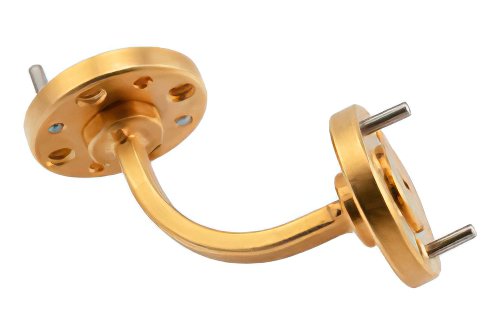 WR-8 Waveguide E-Bend with UG-383/U-Mod Flange Operating from 90 GHz to 140 GHz