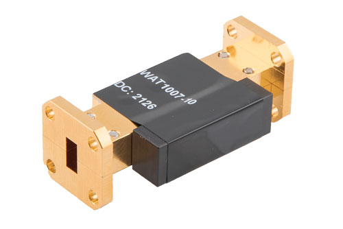 WR-28 Waveguide Fixed Attenuator, 10 dB, from 26.5 GHz to 40 GHz, UG-599/U Square Cover Flange, 5W Power