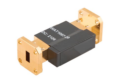 WR-28 Waveguide Fixed Attenuator, 20 dB, from 26.5 GHz to 40 GHz, UG-599/U Square Cover Flange, 5W Power