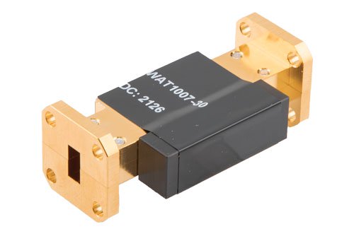 WR-28 Waveguide Fixed Attenuator, 30 dB, from 26.5 GHz to 40 GHz, UG-599/U Square Cover Flange, 5W Power