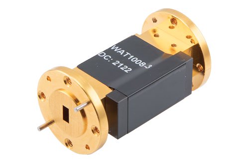 WR-22 Waveguide Fixed Attenuator, 3 dB, from 33 GHz to 50 GHz, UG-383/U Round Cover Flange, 4W Power