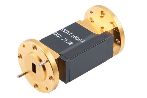 WR-22 Waveguide Fixed Attenuator, 6 dB, from 33 GHz to 50 GHz, UG-383/U Round Cover Flange, 4W Power