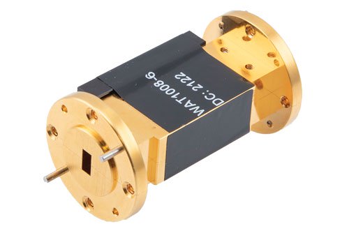 WR-22 Waveguide Fixed Attenuator, 6 dB, from 33 GHz to 50 GHz, UG-383/U Round Cover Flange, 4W Power