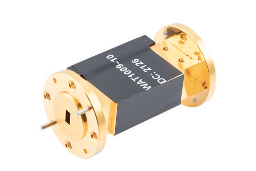 WR-19 Waveguide Fixed Attenuator, 10 dB, from 40 GHz to 60 GHz, UG-383/U-Mod Round Cover Flange, 3W Power
