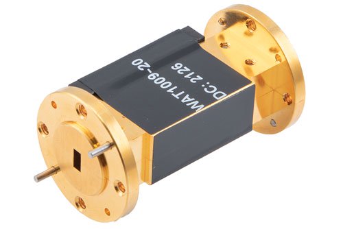 WR-19 Waveguide Fixed Attenuator, 20 dB, from 40 GHz to 60 GHz, UG-383/U-Mod Round Cover Flange, 3W Power