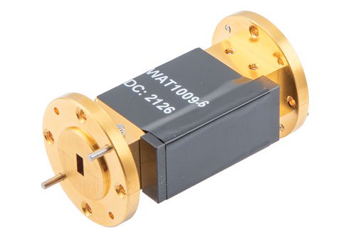 WR-19 Waveguide Fixed Attenuator, 6 dB, from 40 GHz to 60 GHz, UG-383/U-Mod Round Cover Flange, 3W Power