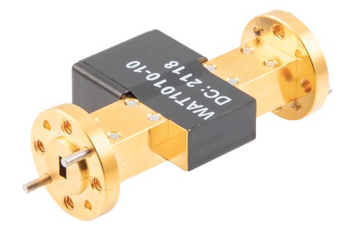 WR-15 Waveguide Fixed Attenuator, 10 dB, from 50 GHz to 75 GHz, UG-385/U Round Cover Flange, 2W Power