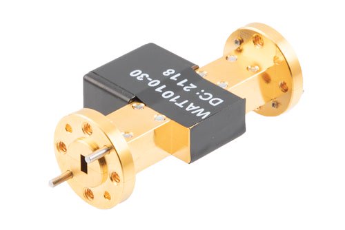 WR-15 Waveguide Fixed Attenuator, 30 dB, from 50 GHz to 75 GHz, UG-385/U Round Cover Flange, 2W Power