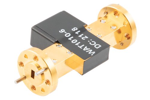 WR-15 Waveguide Fixed Attenuator, 6 dB, from 50 GHz to 75 GHz, UG-385/U Round Cover Flange, 2W Power