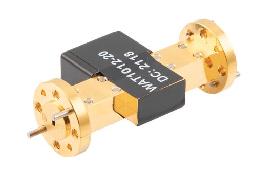 WR-10 Waveguide Fixed Attenuator, 20 dB, from 75 GHz to 110 GHz, UG-387/U-Mod Round Cover Flange, 1W Power