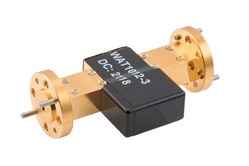 WR-10 Waveguide Fixed Attenuator, 3 dB, from 75 GHz to 110 GHz, UG-387/U-Mod Round Cover Flange, 1W Power