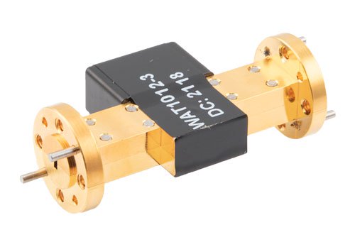 WR-10 Waveguide Fixed Attenuator, 3 dB, from 75 GHz to 110 GHz, UG-387/U-Mod Round Cover Flange, 1W Power
