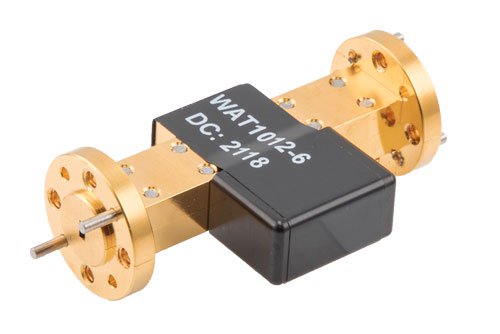 WR-10 Waveguide Fixed Attenuator, 6 dB, from 75 GHz to 110 GHz, UG-387/U-Mod Round Cover Flange, 1W Power