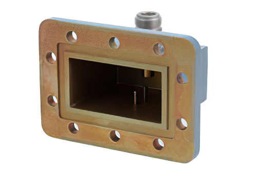 WR-229 CPR-229G Grooved Flange to N Female Waveguide to Coax Adapter Operating from 3.3 GHz to 4.9 GHz