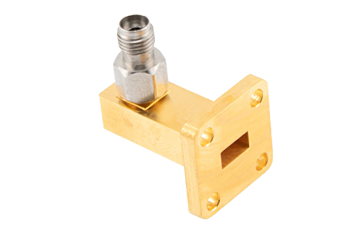 WR-28 UG-599/U Square Cover Flange to 2.92mm Female Waveguide to Coax Adapter Operating from 26.5 GHz to 40 GHz