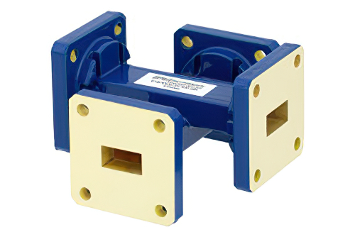 WR-51 50 dB Waveguide Crossguide Coupler, Square Cover Flange, 15 GHz to 22 GHz