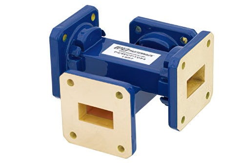 WR-75 Waveguide 50 dB Crossguide Coupler, Square Cover Flange, 10 GHz to 15 GHz, Bronze