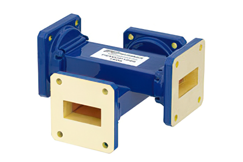 WR-112 50 dB Waveguide Crossguide Coupler, UG-51/U Square Cover Flange, 7.05 GHz to 10 GHz