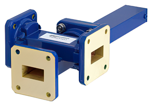 WR-75 Waveguide 30 dB Crossguide Coupler, 3 Port Square Cover Flange, 10 GHz to 15 GHz, Bronze