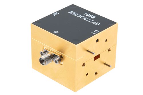 Waveguide Converter Mixer WR-22 From 33 GHz to 50 GHz, IF from DC to 17 GHz And LO Power of +13 dBm, UG-383/U Flange, Q Band