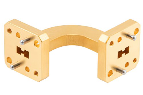 WRD-180 Waveguide H-Bend with UG Square Cover Flange Operating from 18 GHz to 40 GHz