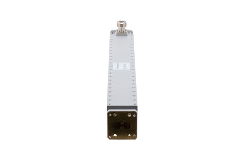 WRD-650 Double Ridge Waveguide 10 dB Broadwall Coupler, N Female Coupled Port, 6.5 GHz to 18 GHz, Brass