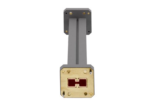 WRD-650 Straight Waveguide Section 6 Inch Length, UG Square Cover Flange from 6.5 GHz to 18 GHz in Brass