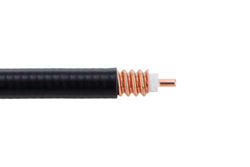 Low Loss SPF-375 Rated Corrugated Coax Cable with Black FRPE Jacket Superflexible Fire Rated