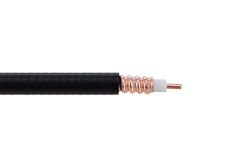 Low Loss SPO-250 Rated Corrugated Coax Cable with Black PE Jacket Superflexible Outdoor Rated