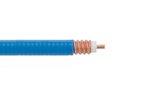 Low Loss SPP-375-LLPL Plenum Rated Corrugated Coax Cable with Blue FEP Jacket Superflexible