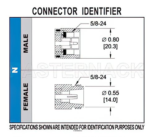 N Male Right Angle Connector Crimp/Solder Attachment for LMR-195, PE-C195