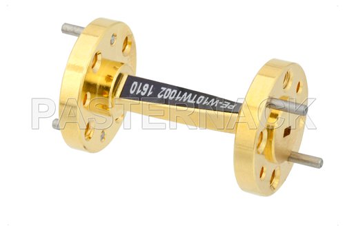 WR-10 45 Degree Left-hand Waveguide Twist With a UG-387/U-Mod Flange Operating From 75 GHz to 110 GHz