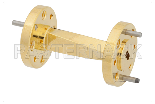 WR-15 45 Degree Right-hand Waveguide Twist With a UG-385/U Flange Operating From 50 GHz to 75 GHz