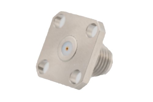 SMA Female Field Replaceable Connector 4 Hole Flange Mount 0.02 inch Pin, .340 inch Hole Spacing with Metal Contact Ring