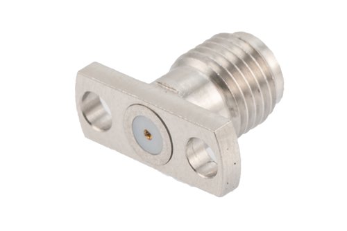 SMA Female Field Replaceable Connector 2 Hole Flange Mount 0.02 inch Pin, .355 inch Hole Spacing with Metal Contact Ring