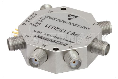 SP5T PIN Diode Switch Operating From 100 MHz to 20 GHz Up to +27 dBm and SMA