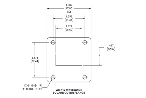 WR-112 Waveguide Shim, UG-Cover Square flange, 5mm Copper