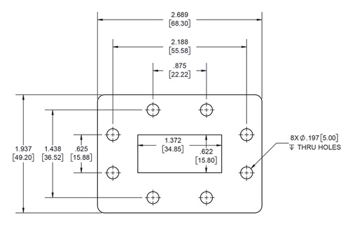 WR-137 Waveguide Shim, CPR-137F flange, 7mm Copper