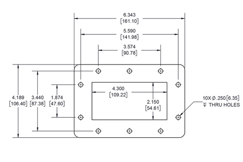 WR-430 Waveguide Shim, CPR-430F flange, 10mm Aluminum