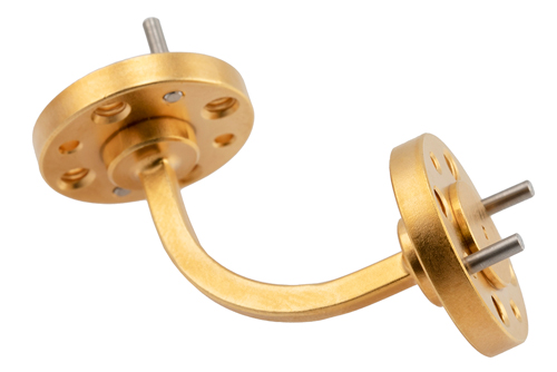WR-5 Waveguide H-Bend with UG-383/U-Mod Flange Operating from 140 GHz to 220 GHz
