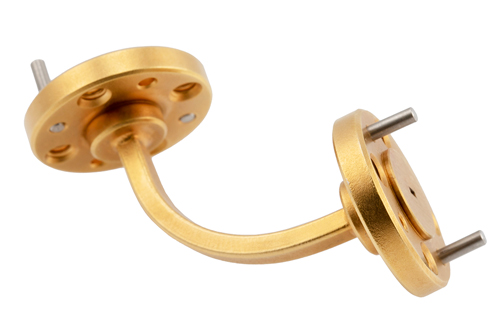 WR-6 Waveguide E-Bend with UG-383/U-Mod Flange Operating from 110 GHz to 170 GHz